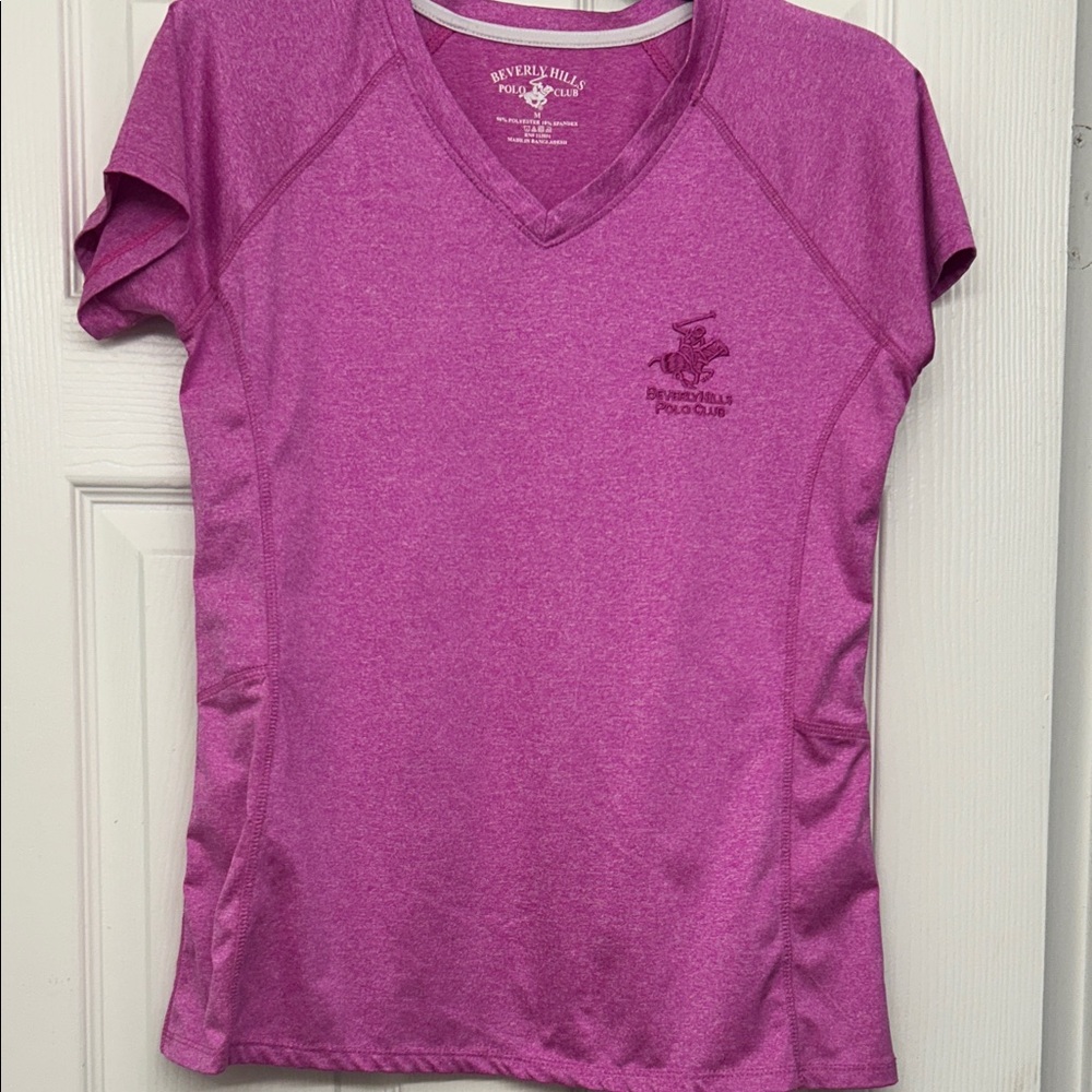 Beverly Hills Polo Club Women's Magenta V-Neck Tee